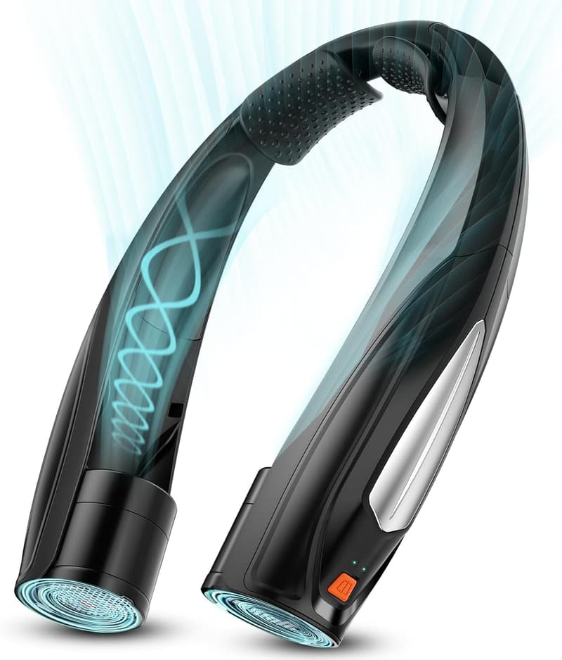 Portable Wearable Neck Fan, 6-Speed Adjustable, Rechargeable