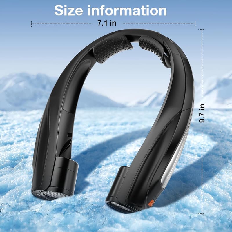 Portable Wearable Neck Fan, 6-Speed Adjustable, Rechargeable
