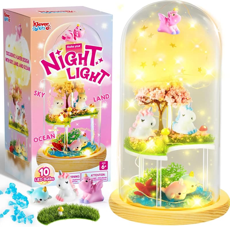 Unicorn Night Light Craft Kit for Birthday Gifts - Ages 6-12