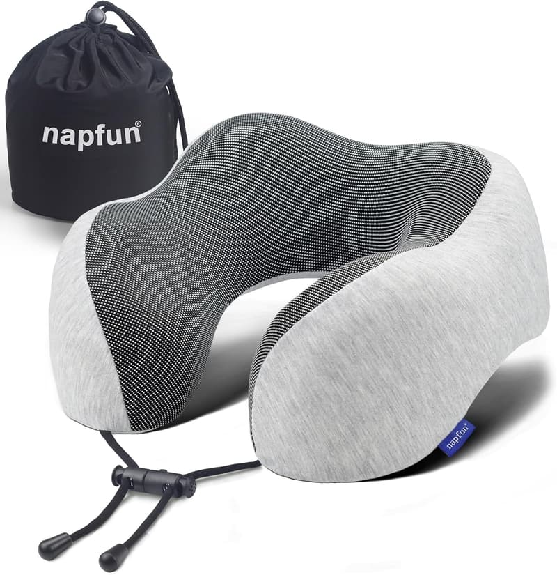 Upgraded Memory Foam Travel Neck Pillow for Airplane