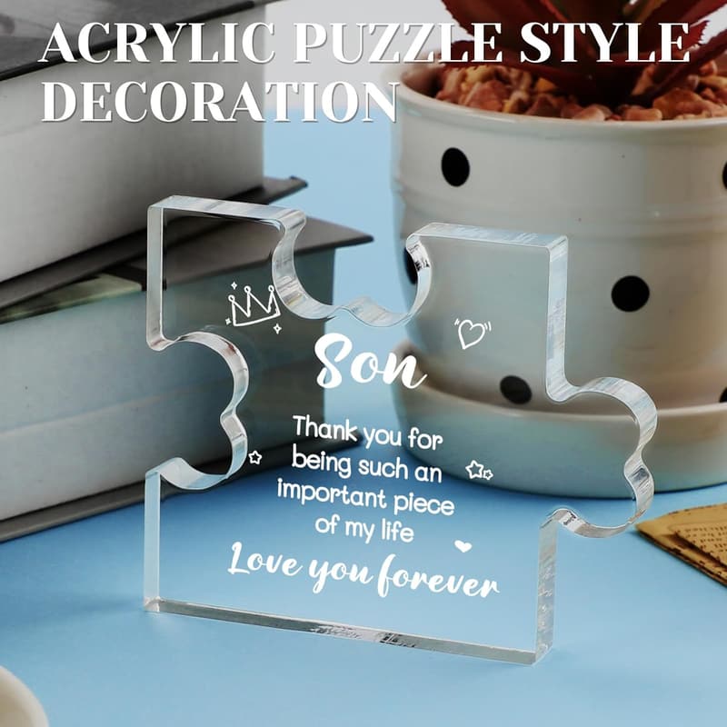 Personalized Acrylic Puzzle Plaque for Son’s Graduation