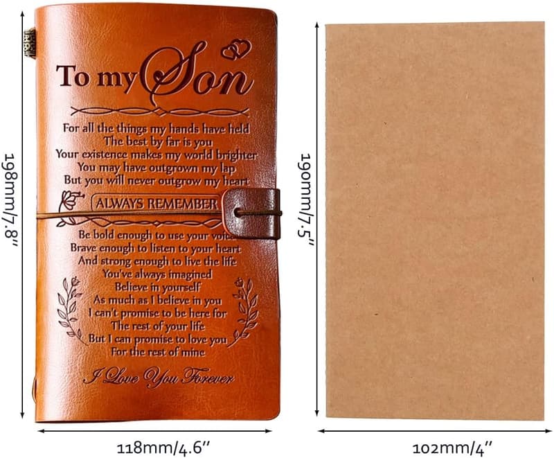 Leather Travel Journal for Teen Boys - Gift from Mom