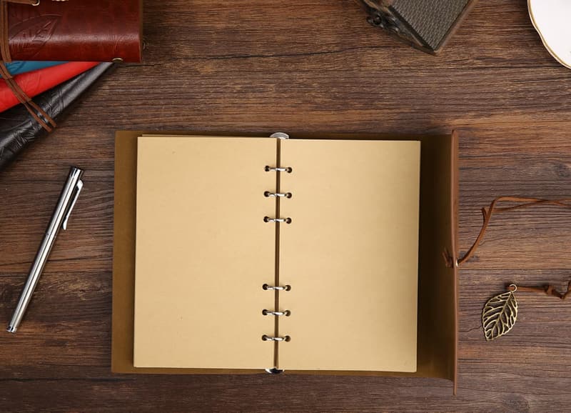 Refillable Leather Travel Journal for Teens and Adults (Blue, 5