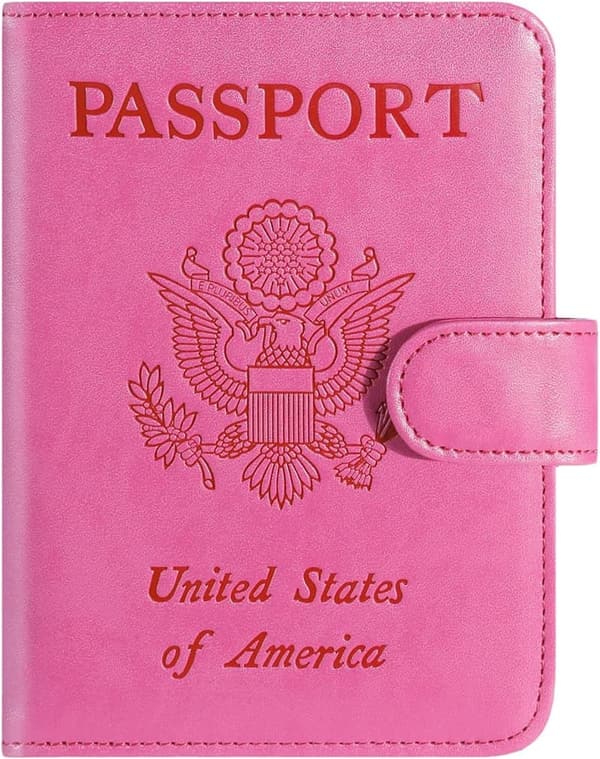 RFID Blocking Leather Passport Holder Wallet for Travel