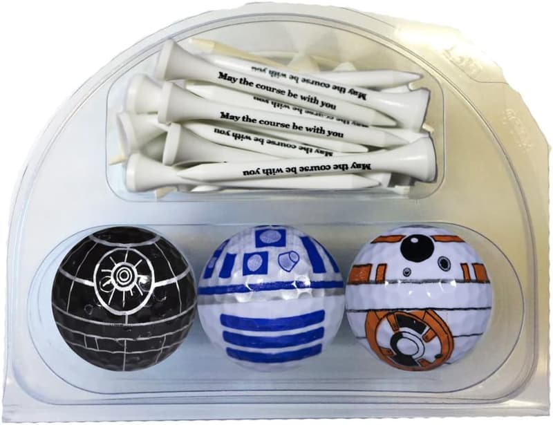 Death Star & R2D2 Golf Balls with 20 Tees for Star Wars Fans