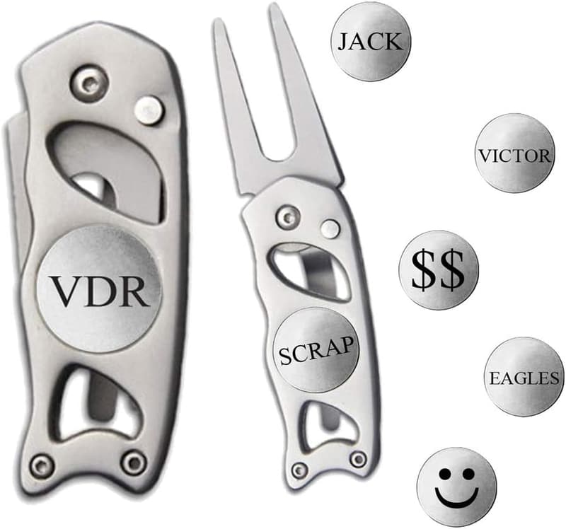 Personalized Stainless Steel Golf Divot Repair Tool with Markers