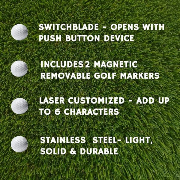 Personalized Stainless Steel Golf Divot Repair Tool with Markers