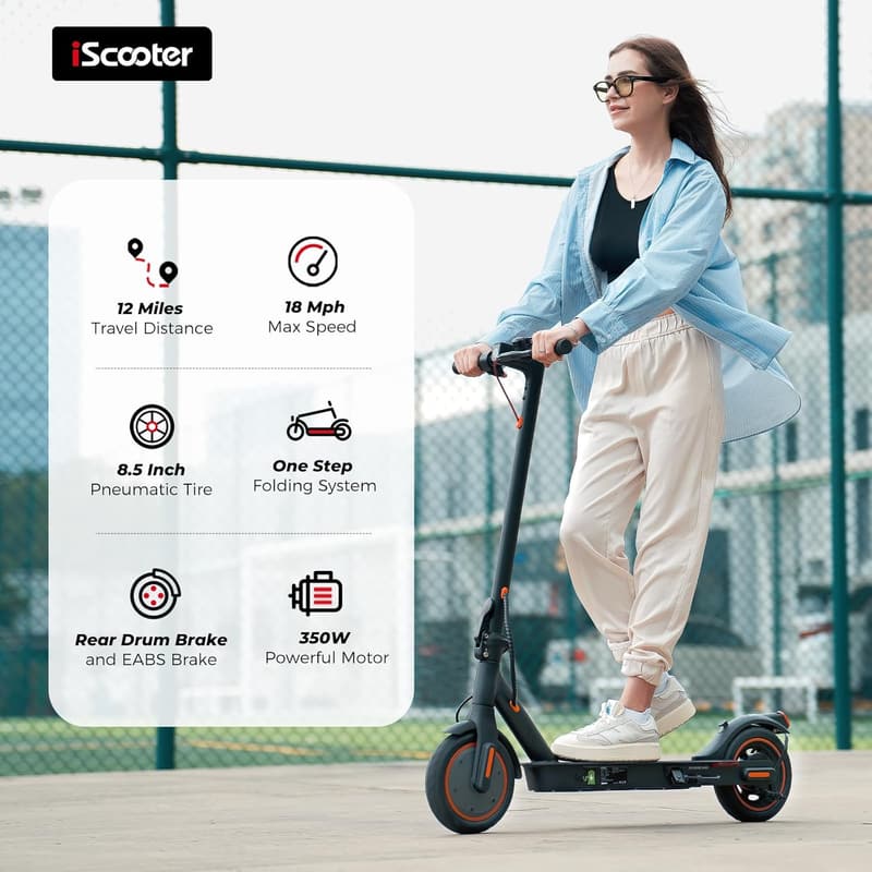 Commuting Electric Scooter for Adults - 18 Miles Range, 22 MPH Speed