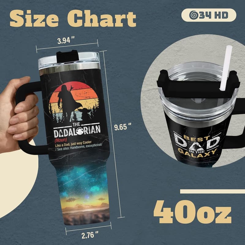 Father's Day 40oz Stainless Steel Tumbler - Best Dad Ever
