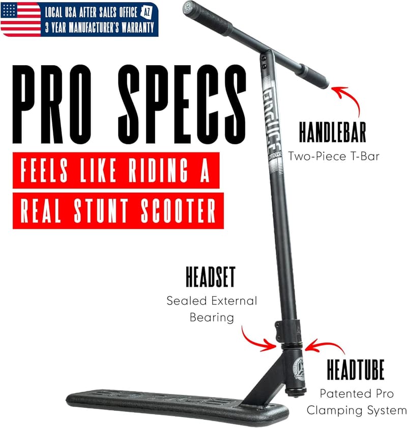 Pro Stunt Scooter for Tricks - Durable Foam Deck, Indoor/Outdoor