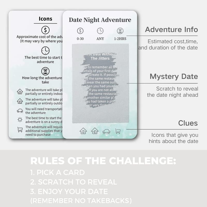 Unique Scratch-Off Date Night Ideas for Couples Adventure Book