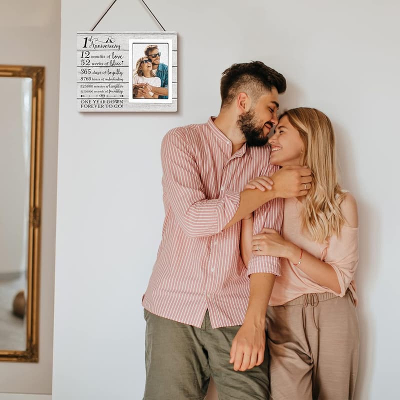 1st Anniversary Picture Frame for Couples - Fits 4x6 Photo
