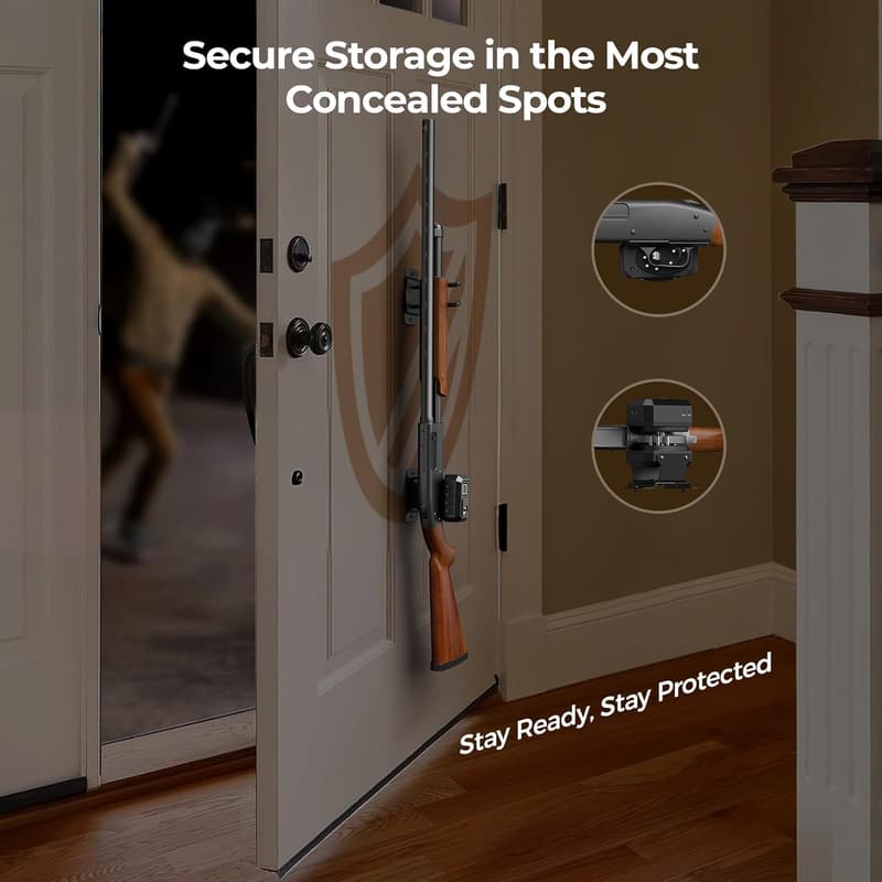 Quick Release Biometric Gun Lock with Wall Mount & Soft Rubber Ring