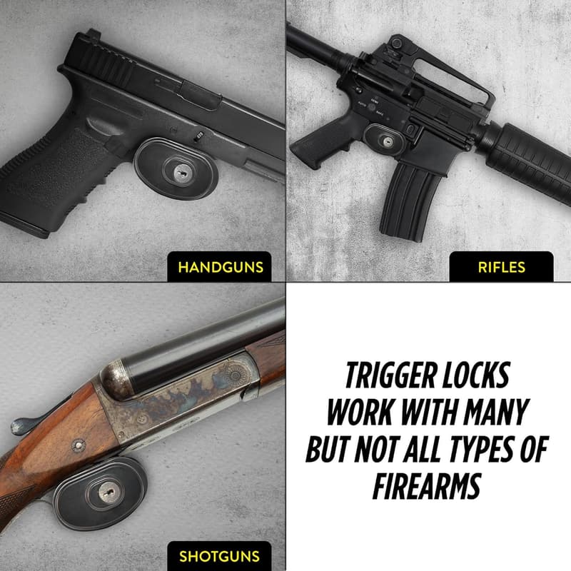 Adjustable Gun Lock with Key and Protective Rubber Pads