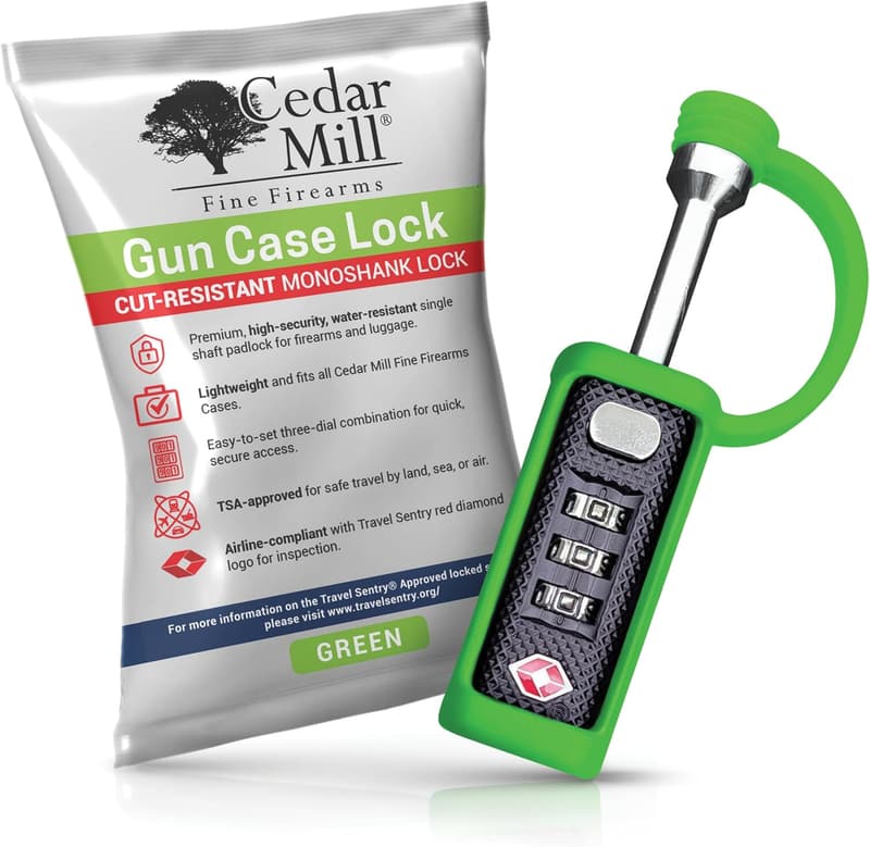 TSA Approved Cedar Mill Gun Case Lock – Durable, Cut-Resistant Security