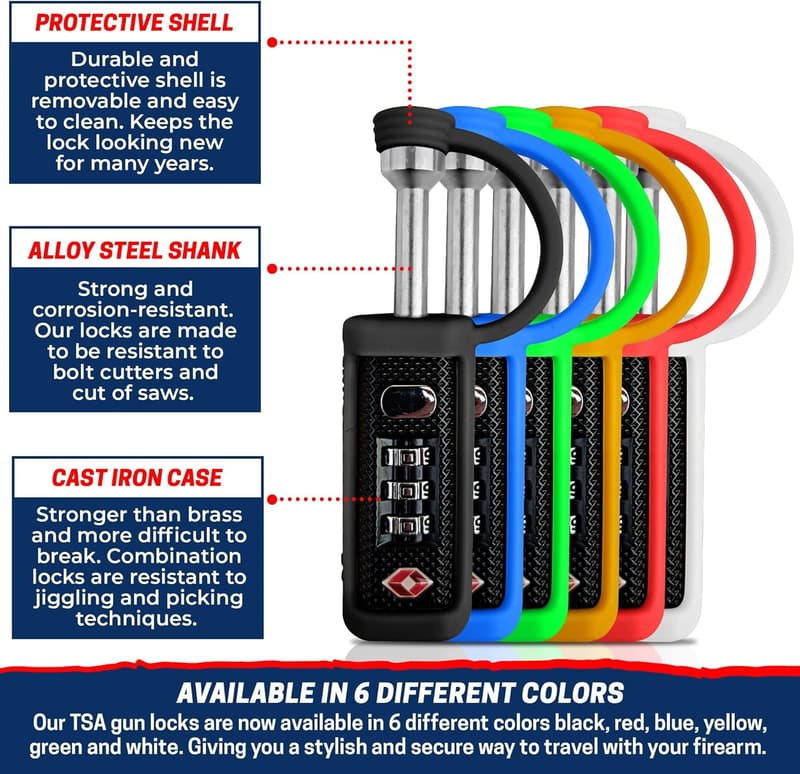 TSA Approved Cedar Mill Gun Case Lock – Durable, Cut-Resistant Security