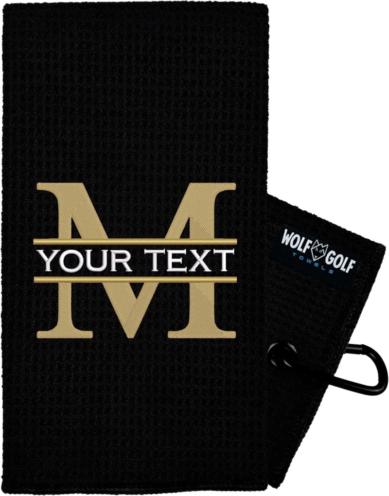 Personalized Black Golf Towels for Men & Women
