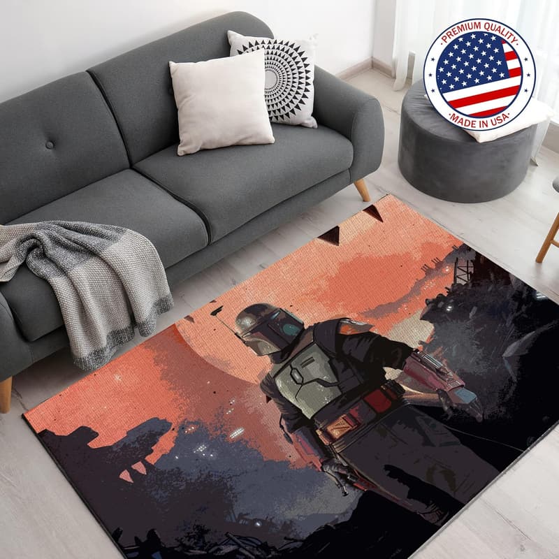 Gamer Room Decor: Custom Bobba Fett Rug (62x40 inches)