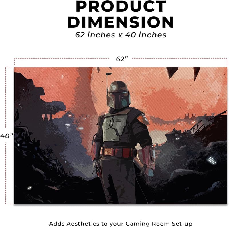 Gamer Room Decor: Custom Bobba Fett Rug (62x40 inches)