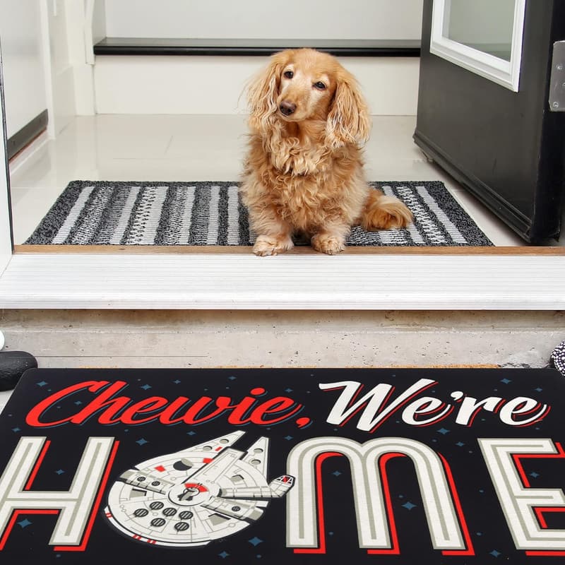 Chewbacca Star Wars Rubber Door Mat with Millennium Falcon