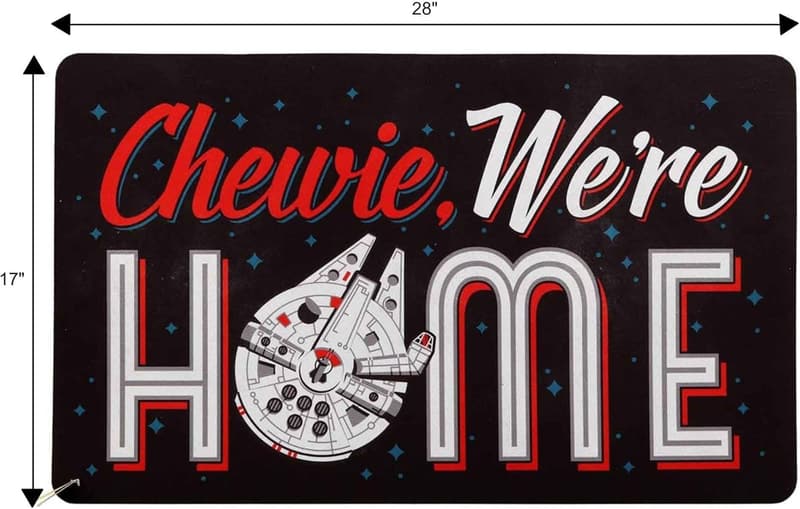 Chewbacca Star Wars Rubber Door Mat with Millennium Falcon
