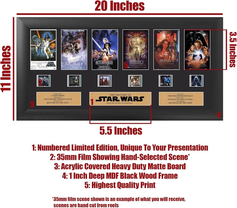 Star Wars Framed Deluxe Wall Art with 35mm Film Clips