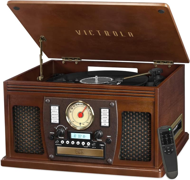 Victrola Navigator 8-in-1 Bluetooth Record Player - Espresso