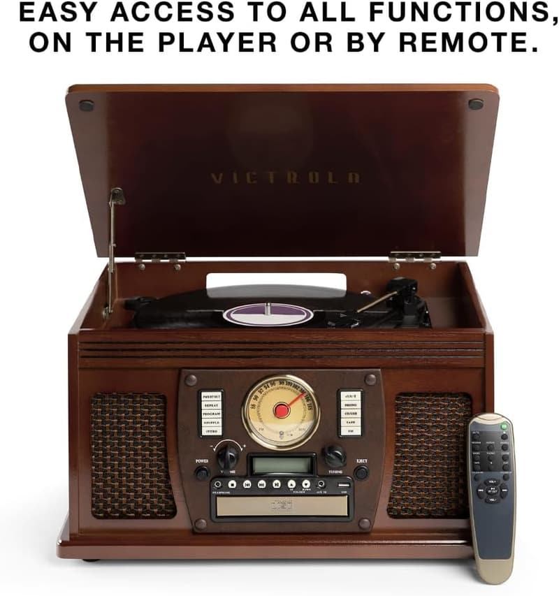 Victrola Navigator 8-in-1 Bluetooth Record Player - Espresso