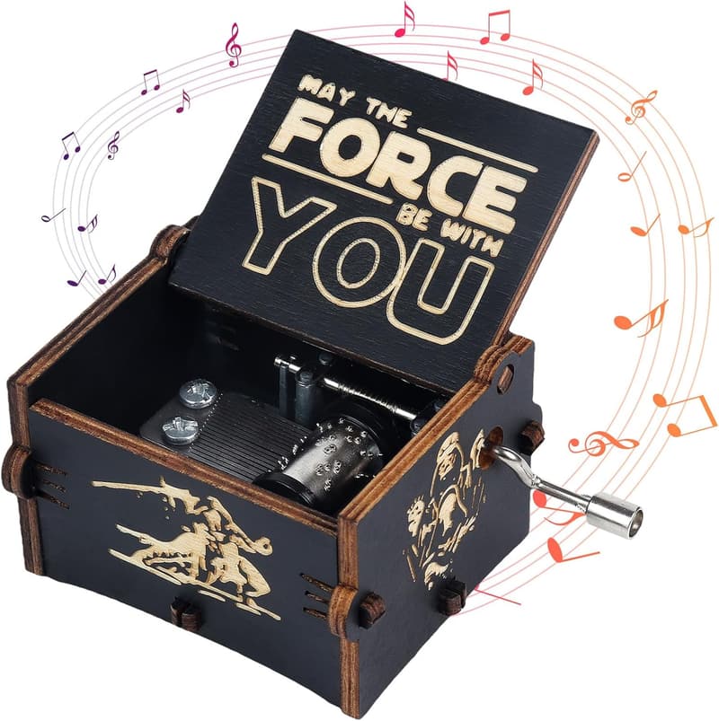 Star Wars Engraved Wooden Music Box - Perfect Birthday Gift