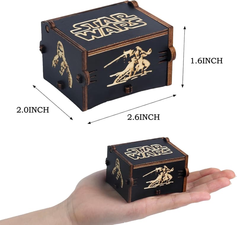 Star Wars Engraved Wooden Music Box - Perfect Birthday Gift