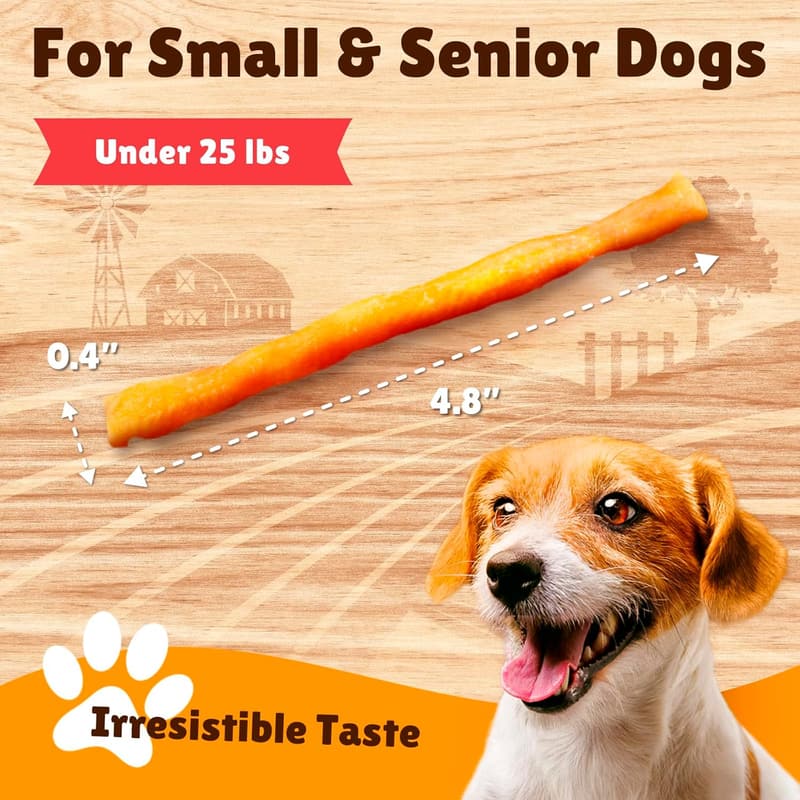 Natural Chewy Turkey Tendon Snack for Small & Senior Dogs - 1 lb