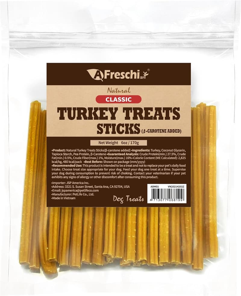 All-Natural Turkey β-Carotene Dog Treats – 6 oz, Hypoallergenic