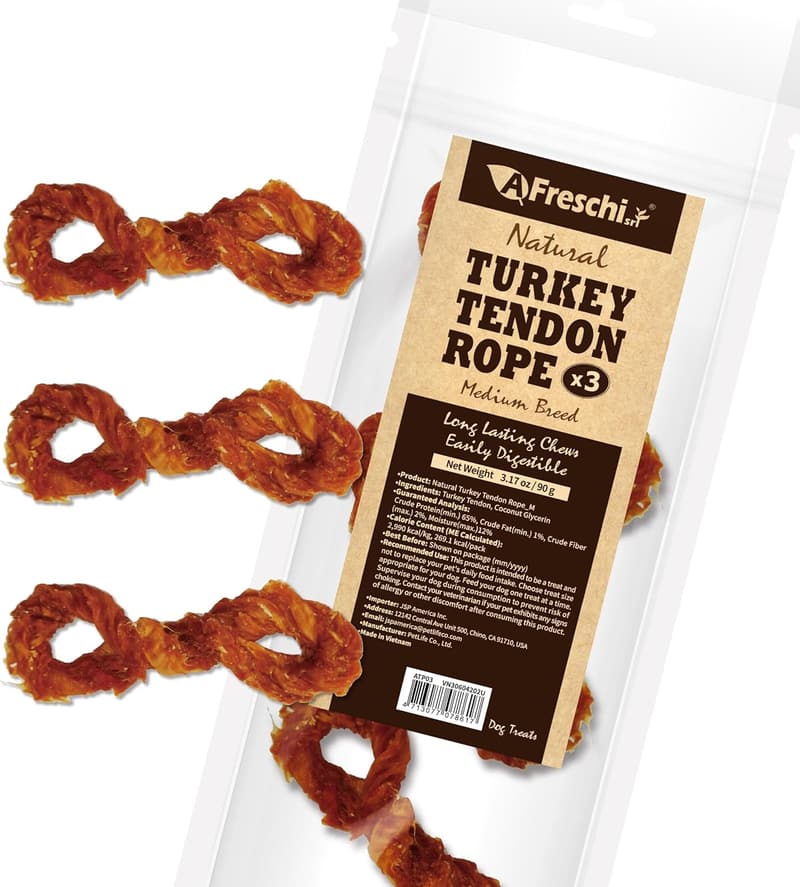 All-Natural Turkey Tendon Dog Chew for Medium Breeds