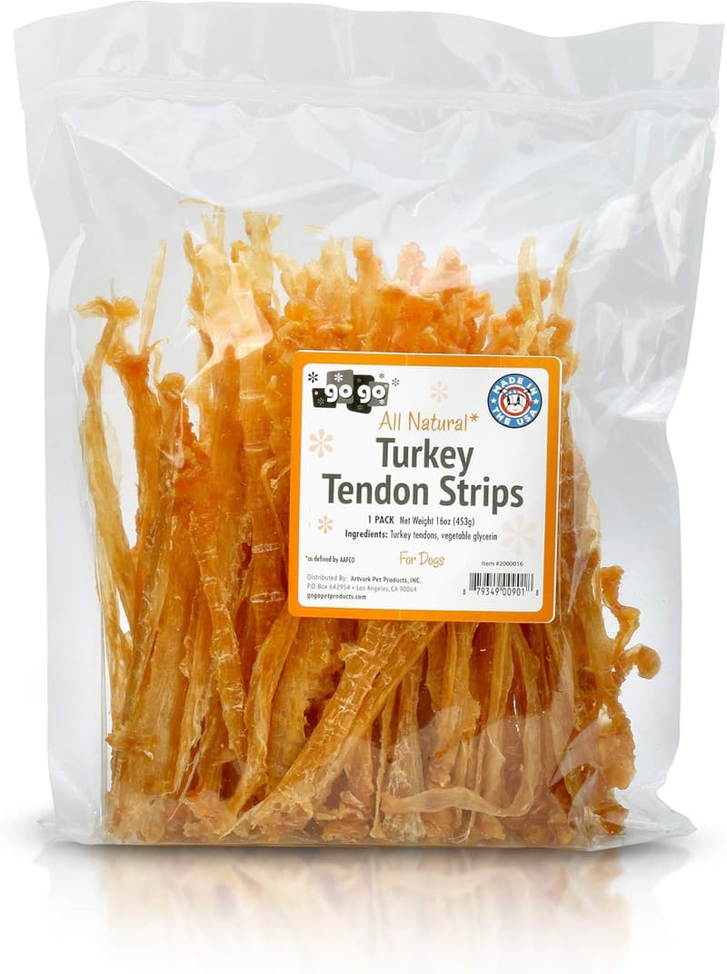 USA-Made Turkey Tendon Dog Chew Treats (1 lb)