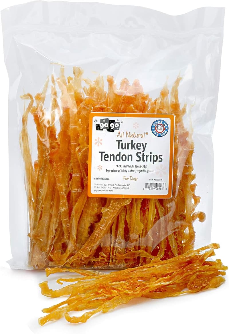 USA-Made Turkey Tendon Dog Chew Treats (1 lb)
