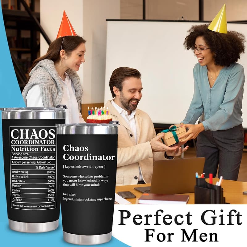 Teacher Appreciation Gift - 20oz Black Chaos Coordinator Tumbler