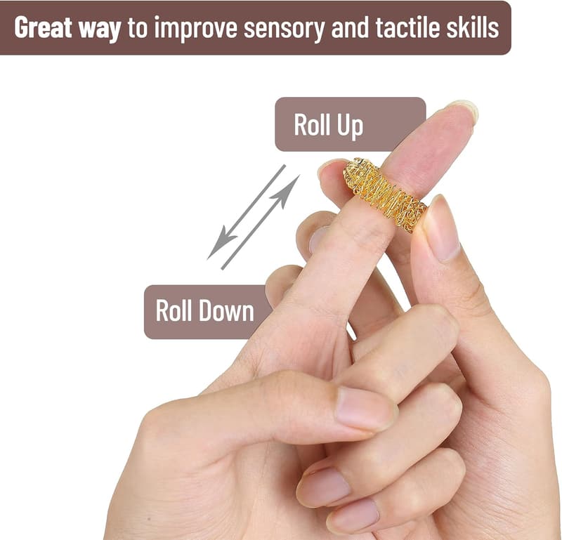 Sensory Spiky Fidget Rings - 10 Pack for Stress Relief