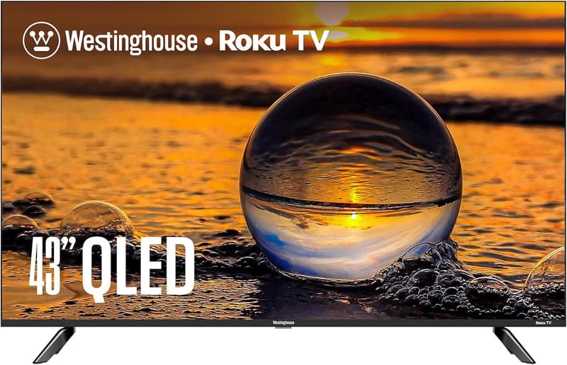 43 Inch 4K QLED Roku Smart TV with HDR, Dolby Vision, Alexa