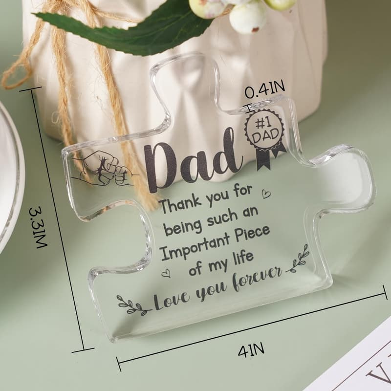 Father's Day Acrylic Puzzle Piece Plaque Gift for Dad
