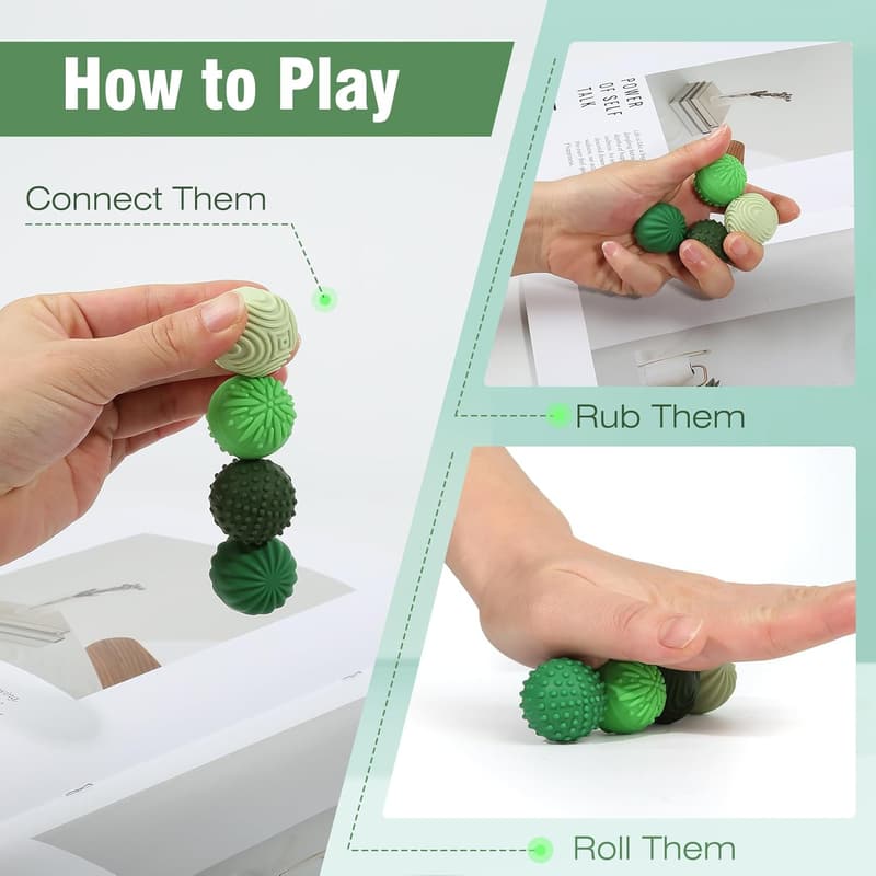 Magnetic Silicone Stress Relief Balls for Adults and Teens