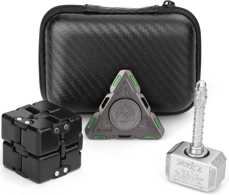 Fidget Toy Set for Stress Relief - Mini Infinity Cube & Spinner