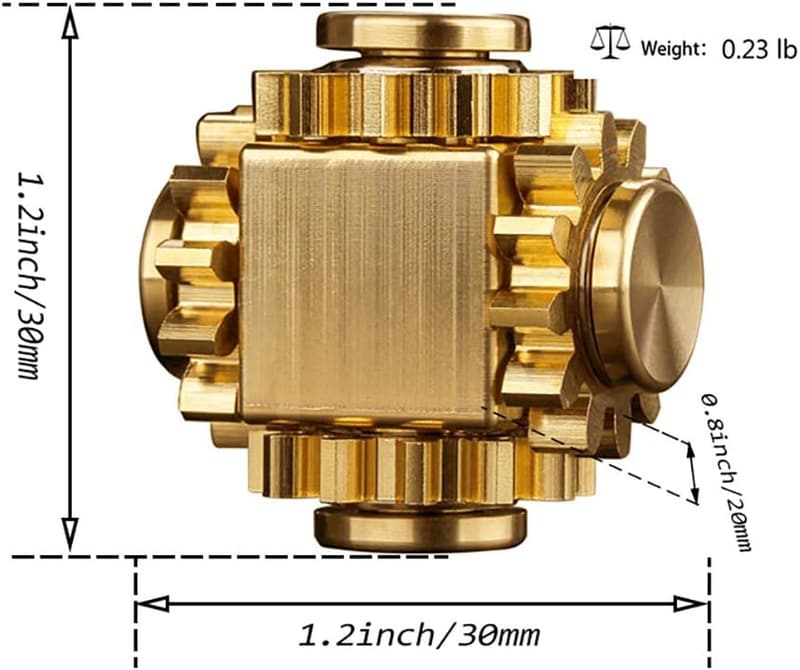 Brass Fidget Spinner Toy for Anxiety Relief and Meditation