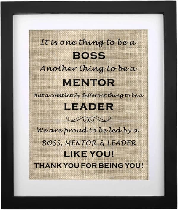 Retirement Burlap Print Gift for Boss and Mentor