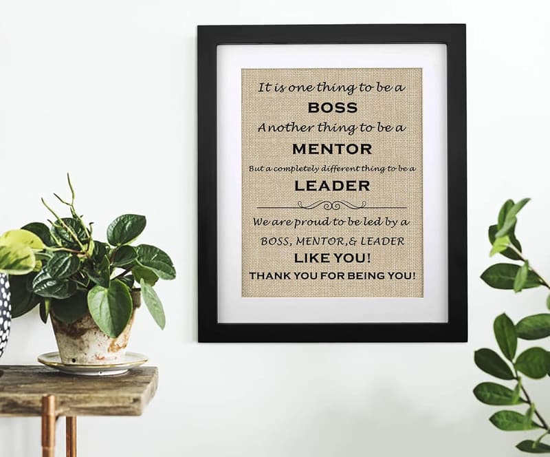 Retirement Burlap Print Gift for Boss and Mentor