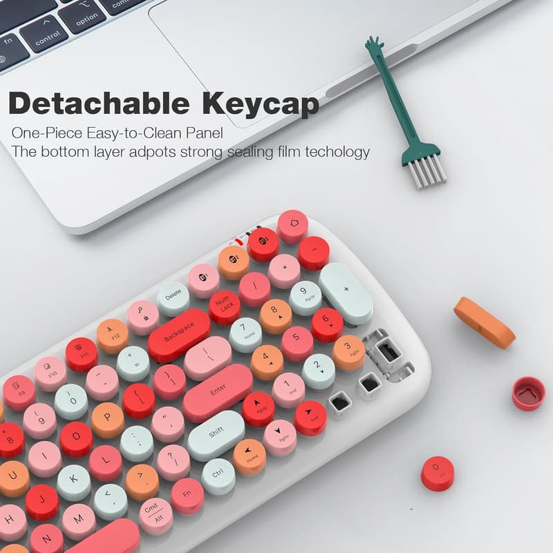 Wireless Multi-Device Bluetooth Typewriter Keyboard - White