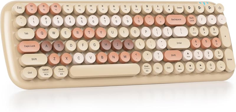Retro Wireless Bluetooth Typewriter Keyboard - Colorful Mechanical Feel