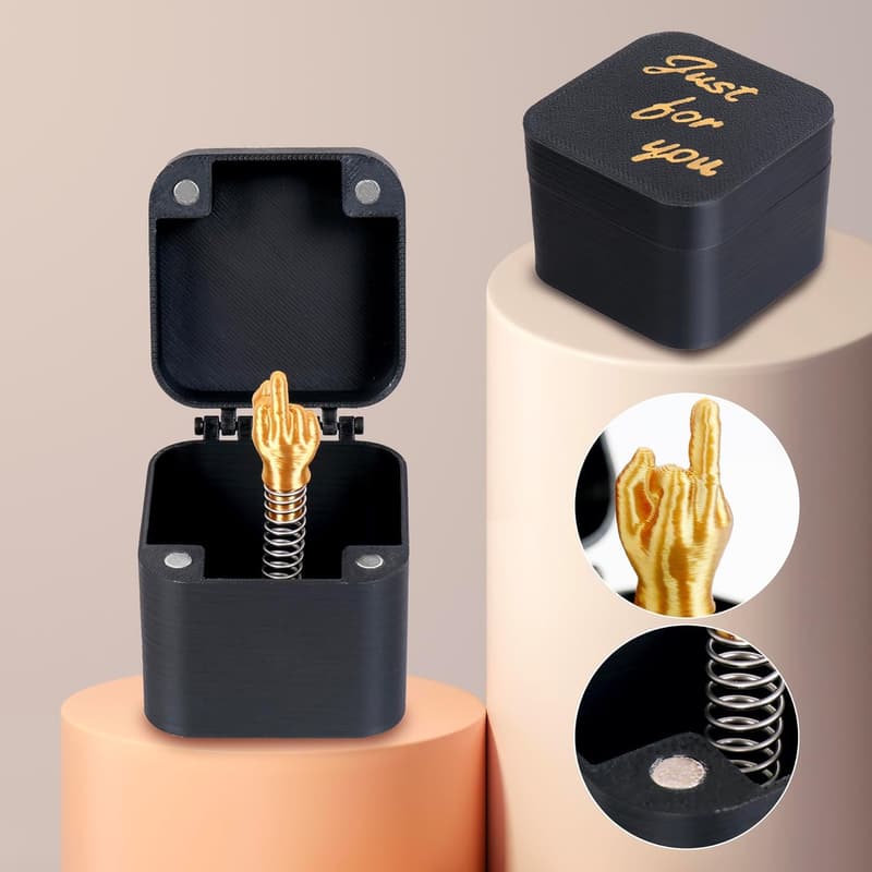 Funny Middle Finger Gag Gift for Men, 2-Pack Prank Set
