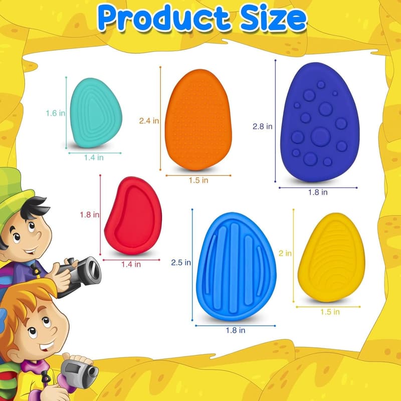 Colorful Silicone Worry Stones Set for Anxiety Relief
