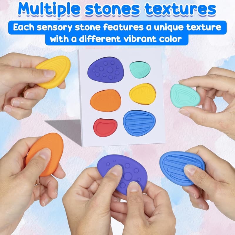 Colorful Silicone Worry Stones Set for Anxiety Relief