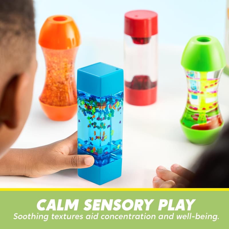 Calming Sensory Fidget Tubes for Kids - 4-Pack